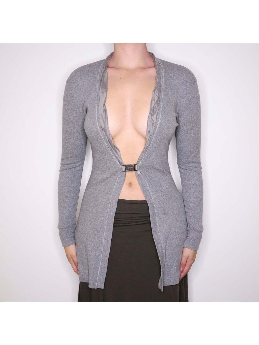 Y2K Italian Grey Long Cardigan (S)